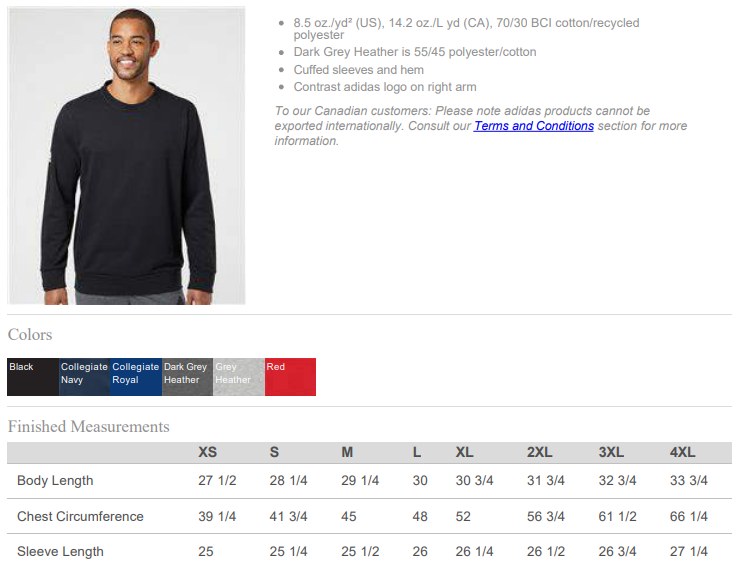 Holtville HS Track & Field Strong - Mens Adidas Crewneck