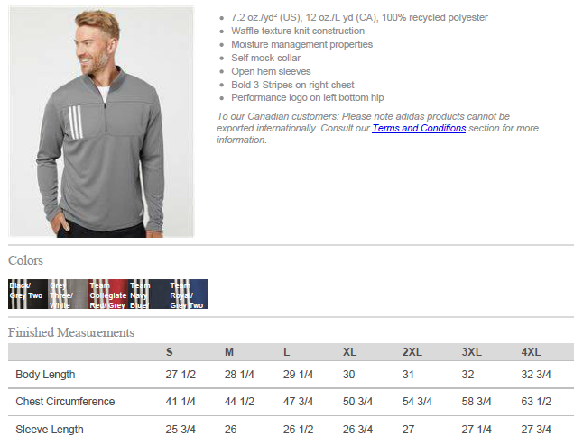 Holt HS Cross Country Curve - Mens Adidas Quarter Zip