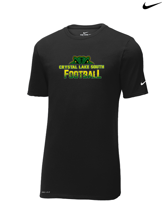 Crystal Lake South HS Football Splatter - Mens Nike Cotton Poly Tee