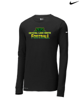 Crystal Lake South HS Football Splatter - Mens Nike Longsleeve