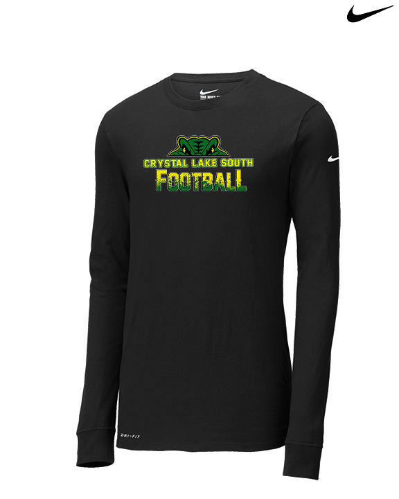 Crystal Lake South HS Football Splatter - Mens Nike Longsleeve