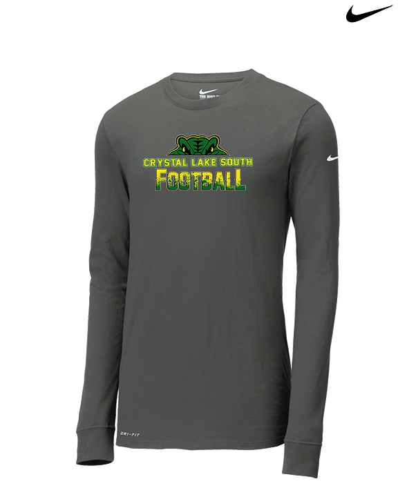 Crystal Lake South HS Football Splatter - Mens Nike Longsleeve