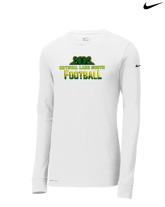 Crystal Lake South HS Football Splatter - Mens Nike Longsleeve