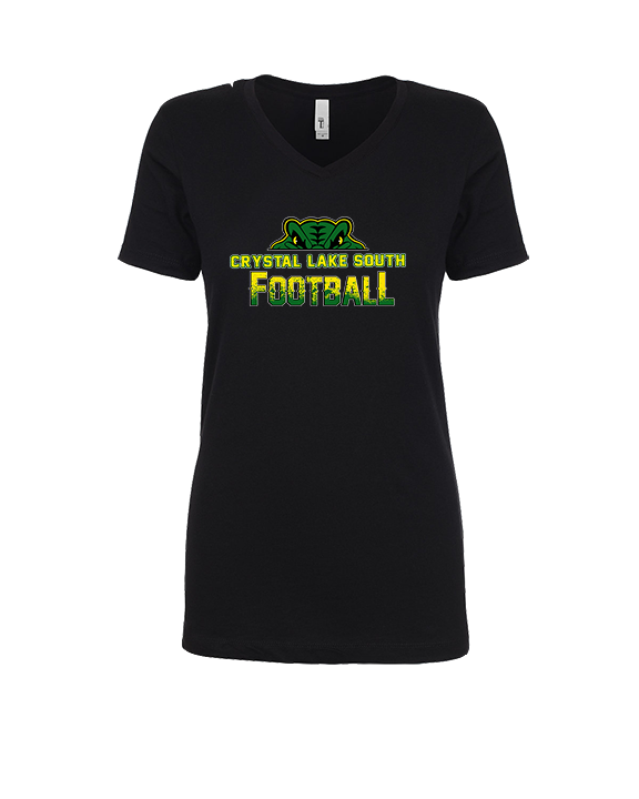 Crystal Lake South HS Football Splatter - Womens Vneck