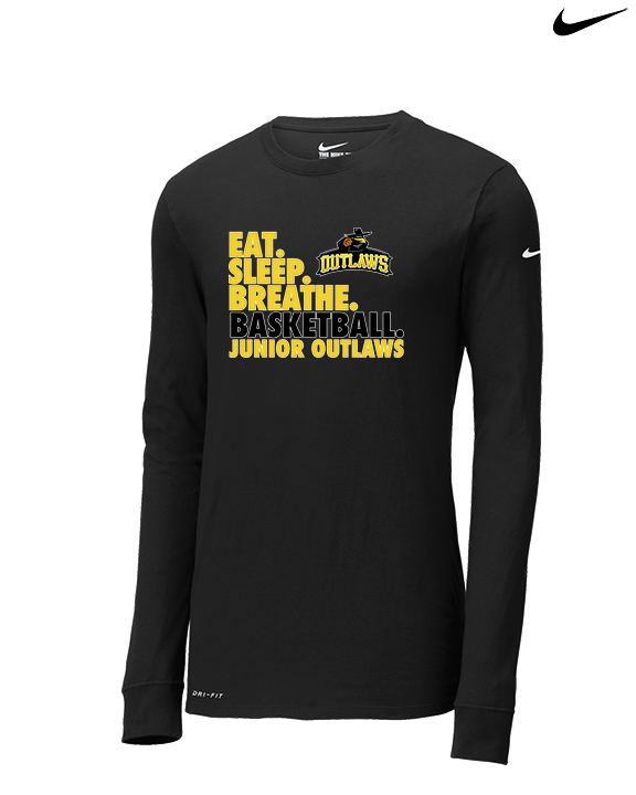 Idaho Junior Outlaws Basketball Eat Sleep Breathe - Mens Nike Longsleeve