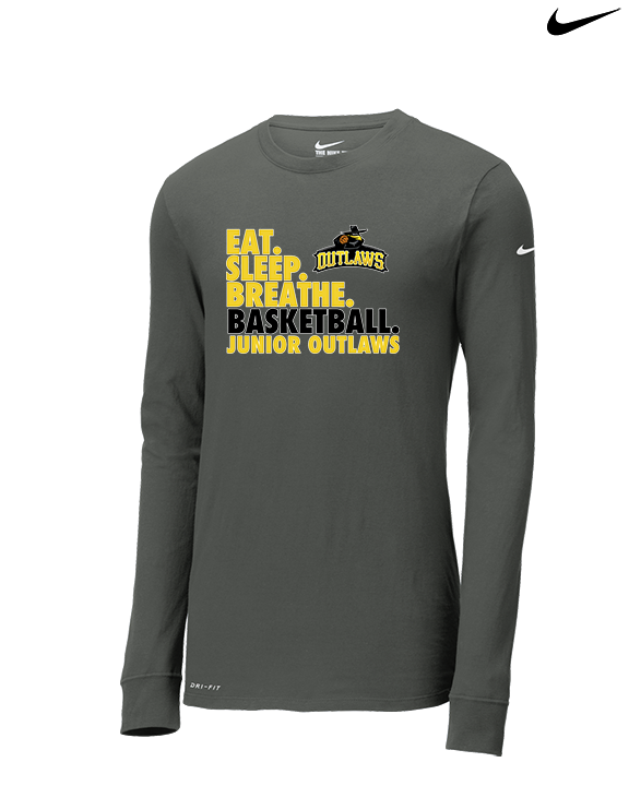 Idaho Junior Outlaws Basketball Eat Sleep Breathe - Mens Nike Longsleeve