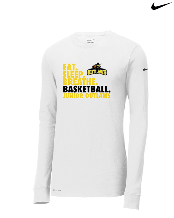 Idaho Junior Outlaws Basketball Eat Sleep Breathe - Mens Nike Longsleeve