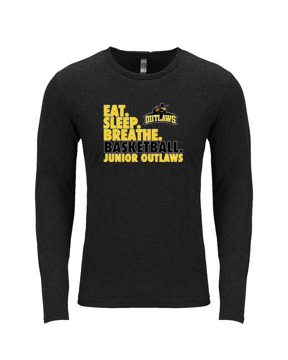 Idaho Junior Outlaws Basketball Eat Sleep Breathe - Tri-Blend Long Sleeve