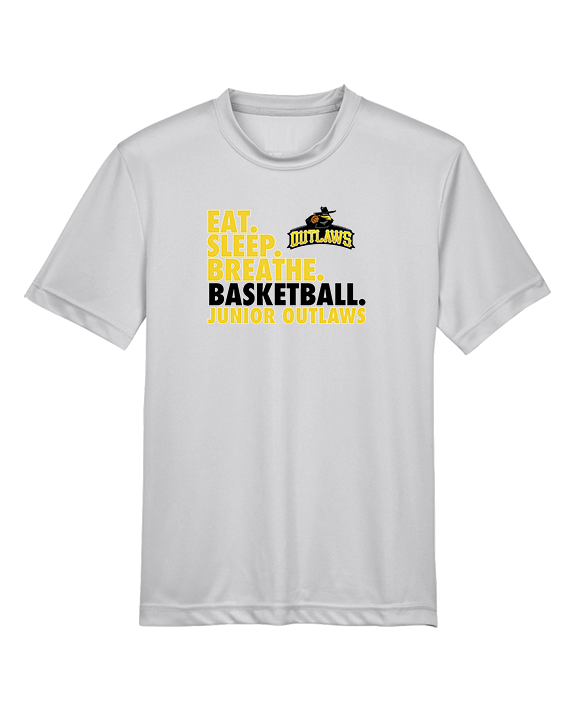 Idaho Junior Outlaws Basketball Eat Sleep Breathe - Youth Performance Shirt