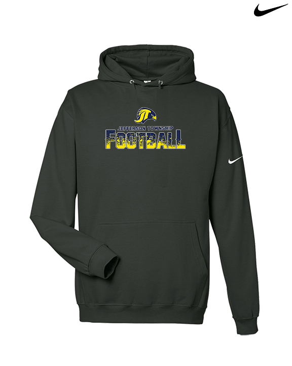 Jefferson Township HS Football Splatter - Nike Club Fleece Hoodie