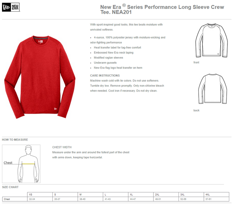 Catasauqua HS Football Bold - New Era Performance Long Sleeve