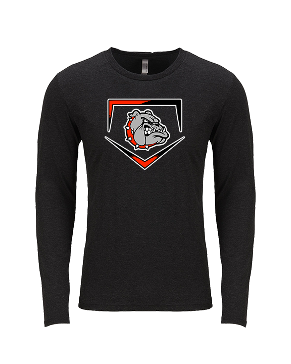 Rossville Dawgs 9U Baseball Plate - Tri-Blend Long Sleeve