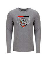 Rossville Dawgs 9U Baseball Plate - Tri-Blend Long Sleeve