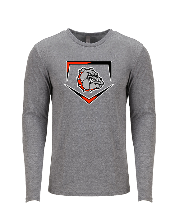 Rossville Dawgs 9U Baseball Plate - Tri-Blend Long Sleeve