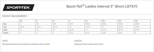 El Toro HS Girls Flag Football C1 - Sport-Tek Ladies Interval 3in Short