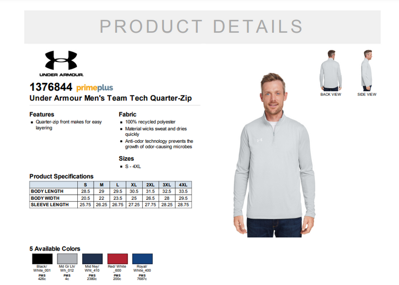 Angel City Lacrosse C4 - Under Armour Mens Tech Quarter Zip
