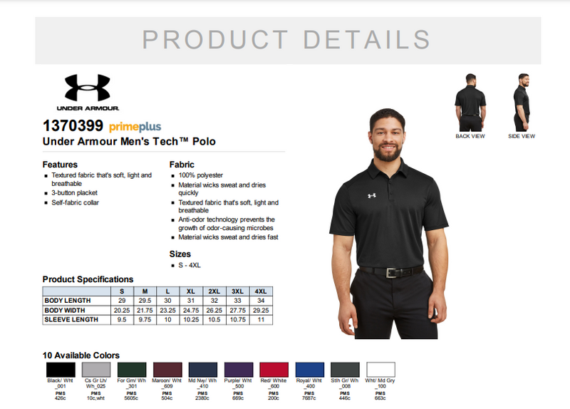 Reading HS Football Bold v2 - Under Armour Mens Tech Polo