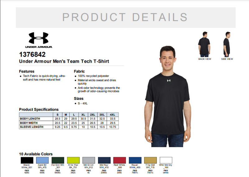 Legends Baseball Logo L - Under Armour Mens Team Tech T-Shirt