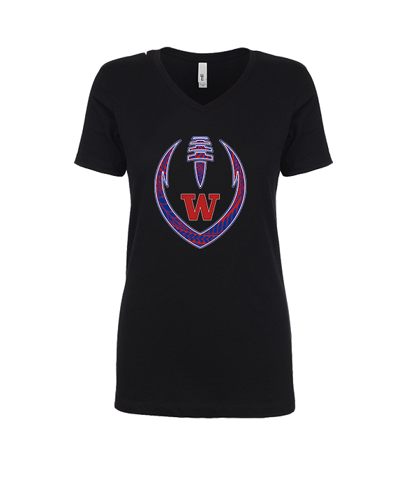 Waianae HS Football Full Football - Womens Vneck