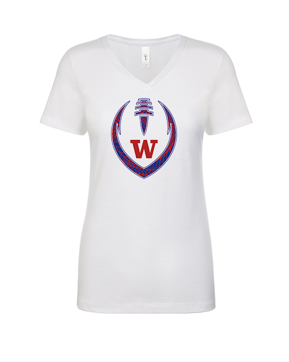 Waianae HS Football Full Football - Womens Vneck