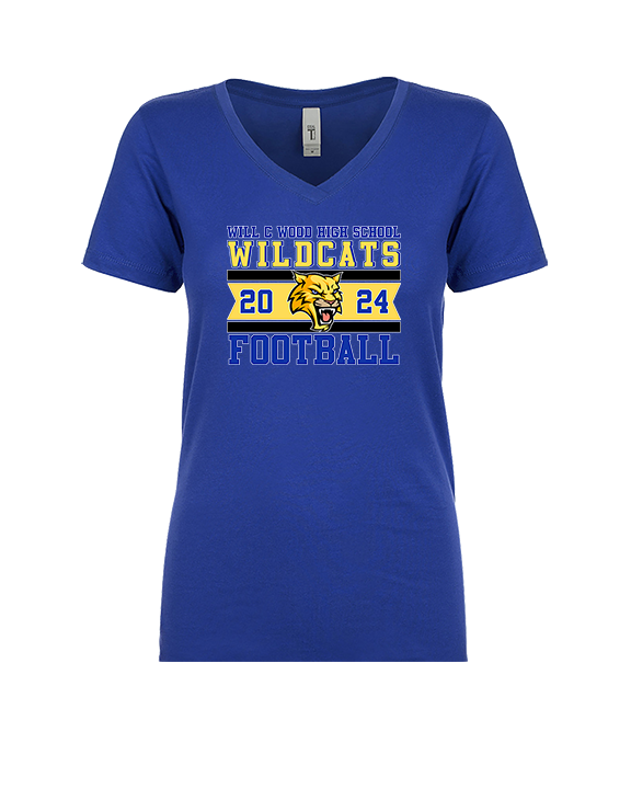 Will C Wood HS Football Stamp - Womens Vneck