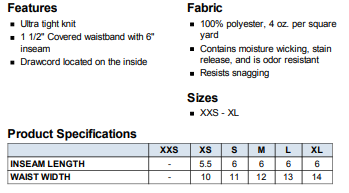 Gallego Intermediate MS Band Play Loud - Youth Training Shorts