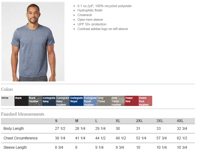 York Suburban HS Football Curve - Mens Adidas Performance Shirt