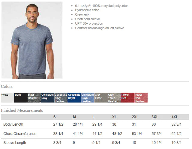 Rose Hill HS Track and Field Curve - Adidas Men's Performance Shirt