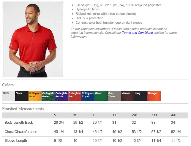 Rose Hill HS Track and Field Stacked - Adidas Men's Performance Polo