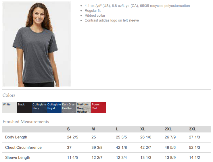 Plainfield East HS Boys Volleyball Curve - Womens Adidas Performance Shirt