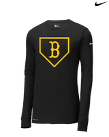 Burnsville HS Baseball Plate Logo - Nike Dri-Fit Poly Long Sleeve