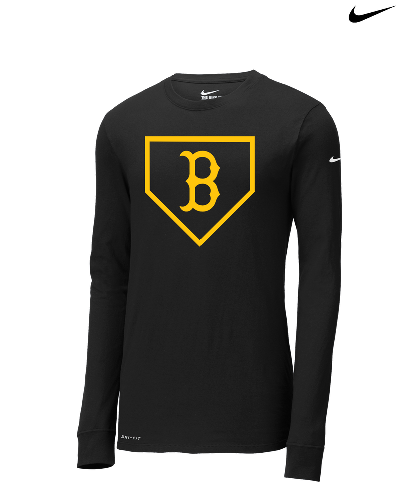 Burnsville HS Baseball Plate Logo - Nike Dri-Fit Poly Long Sleeve