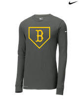 Burnsville HS Baseball Plate Logo - Nike Dri-Fit Poly Long Sleeve