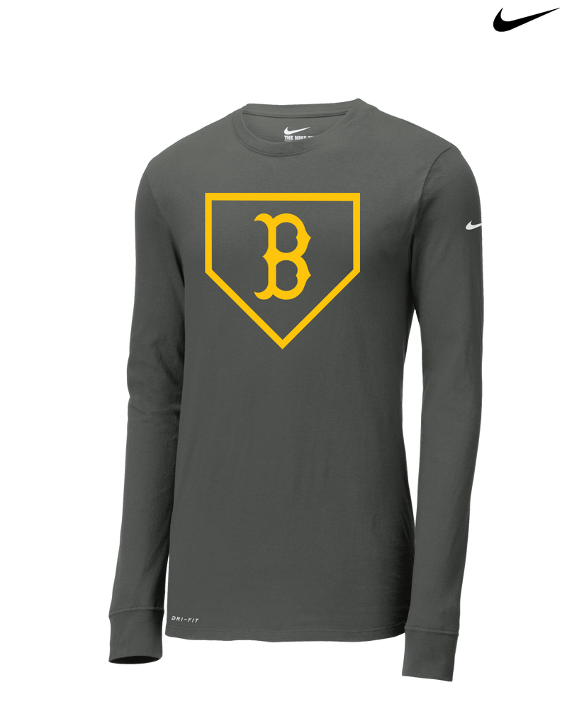 Burnsville HS Baseball Plate Logo - Nike Dri-Fit Poly Long Sleeve