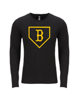 Burnsville HS Baseball Plate Logo - Tri Blend Long Sleeve