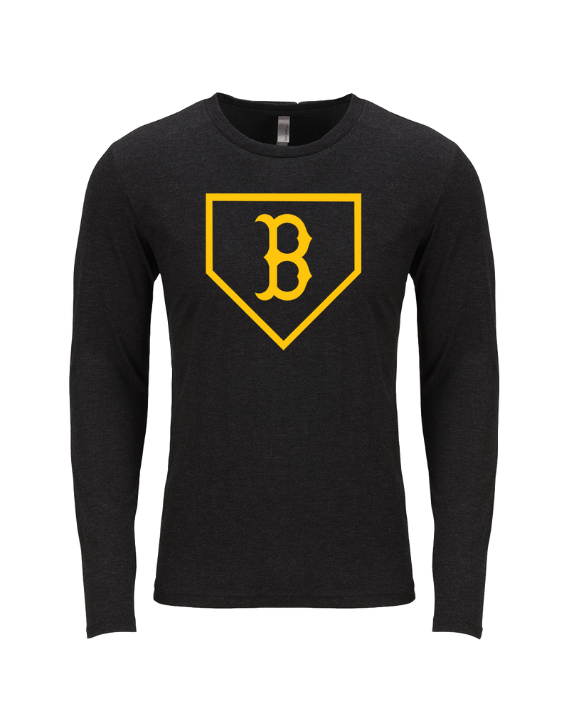 Burnsville HS Baseball Plate Logo - Tri Blend Long Sleeve