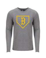 Burnsville HS Baseball Plate Logo - Tri Blend Long Sleeve