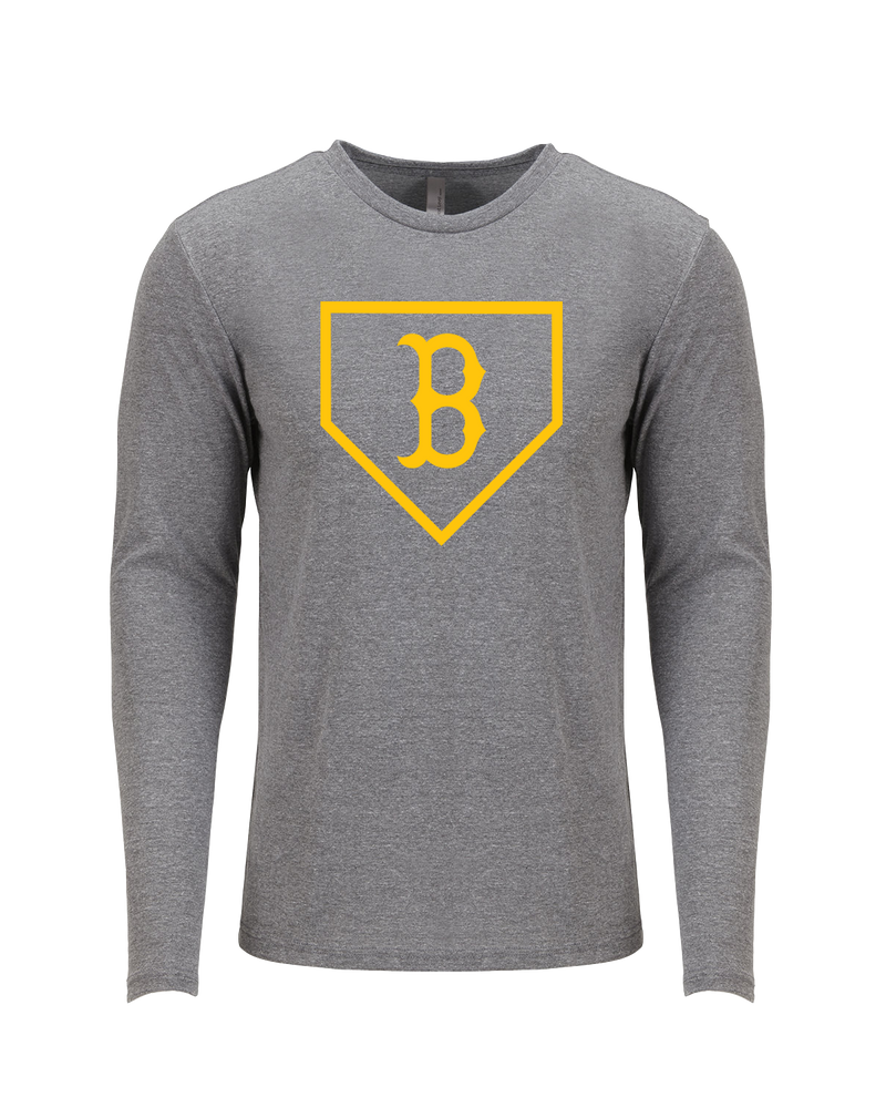 Burnsville HS Baseball Plate Logo - Tri Blend Long Sleeve