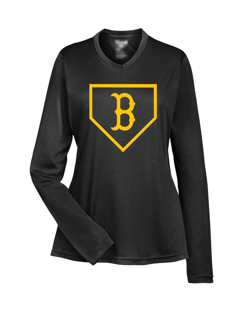 Burnsville HS Baseball Plate Logo - Womens Performance Long Sleeve