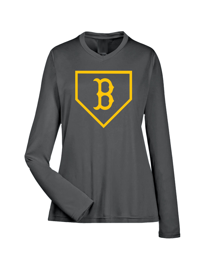 Burnsville HS Baseball Plate Logo - Womens Performance Long Sleeve