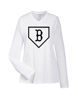 Burnsville HS Baseball Plate Logo - Womens Performance Long Sleeve