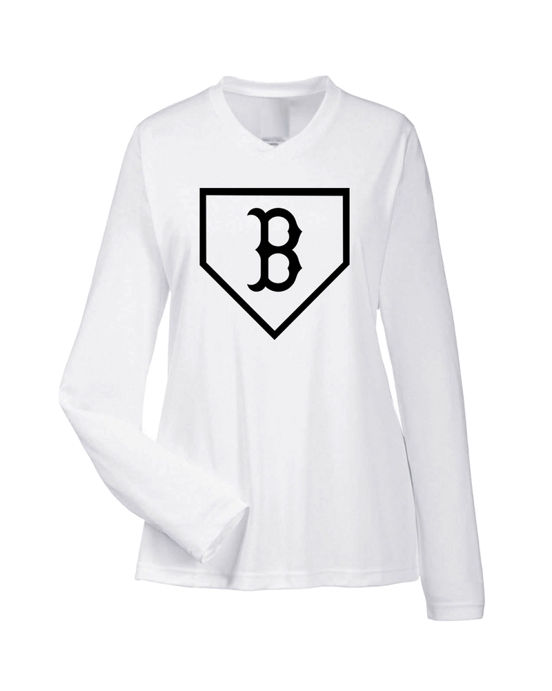 Burnsville HS Baseball Plate Logo - Womens Performance Long Sleeve