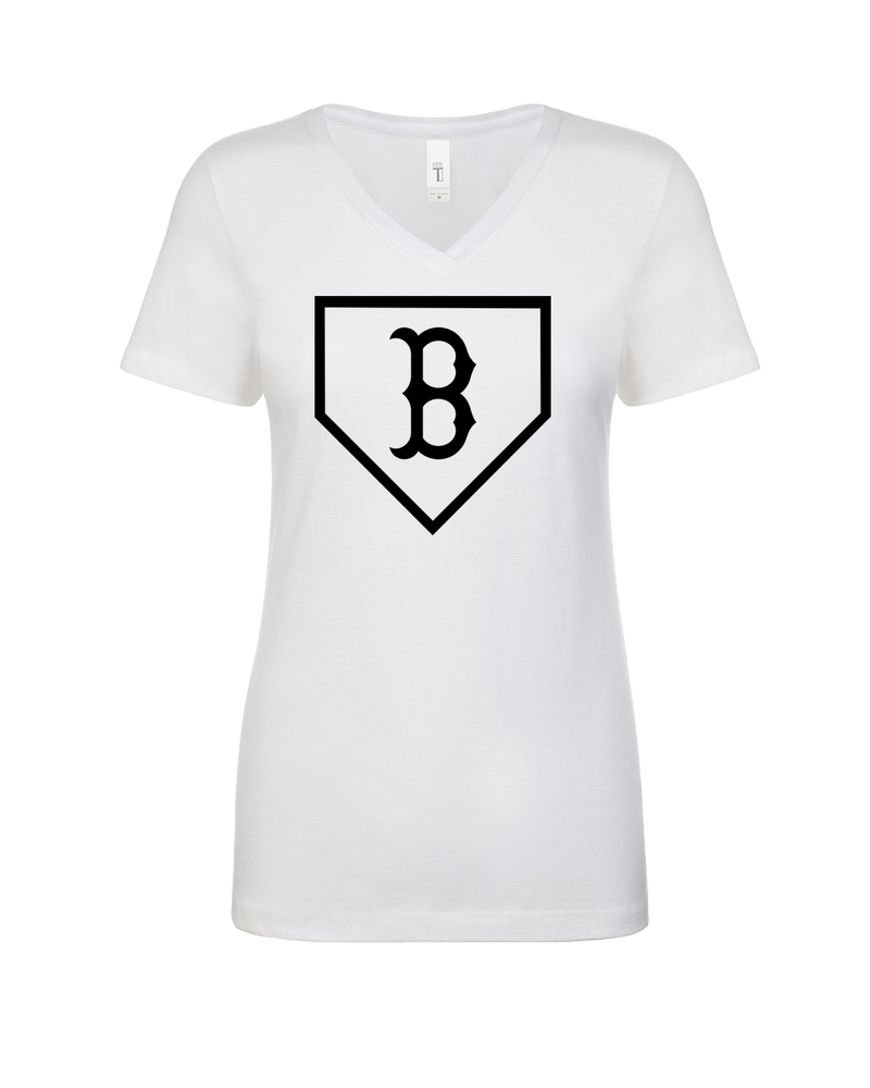 Burnsville HS Baseball Plate Logo - Womens V-Neck