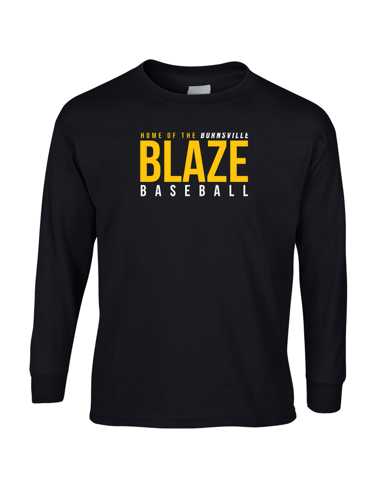 Burnsville HS Baseball Screen - Mens Basic Cotton Long Sleeve