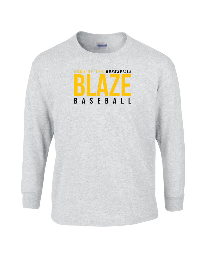 Burnsville HS Baseball Screen - Mens Basic Cotton Long Sleeve