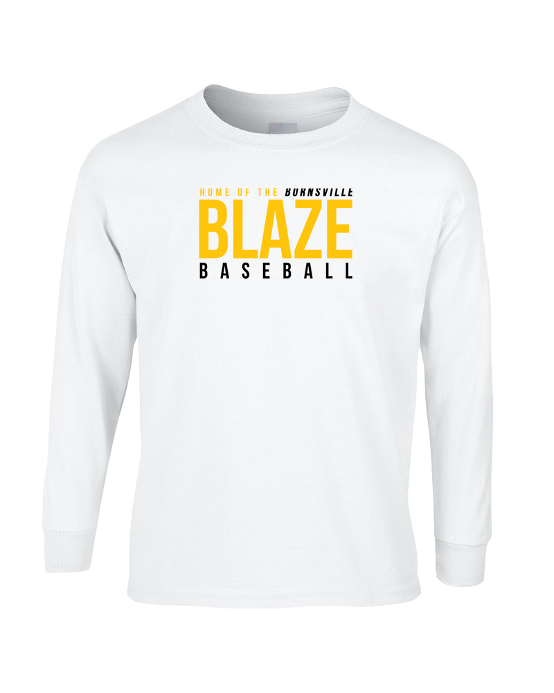 Burnsville HS Baseball Screen - Mens Basic Cotton Long Sleeve