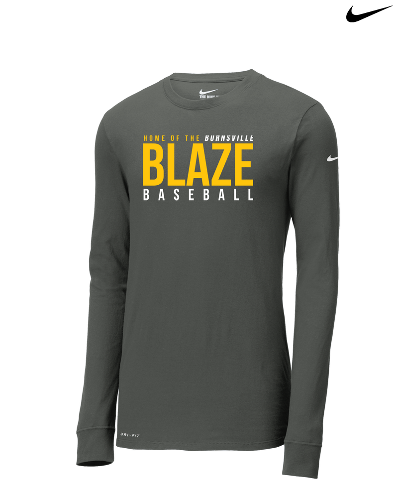 Burnsville HS Baseball Screen - Nike Dri-Fit Poly Long Sleeve