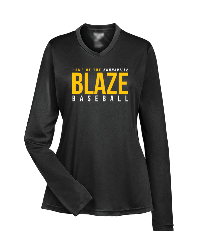 Burnsville HS Baseball Screen - Womens Performance Long Sleeve