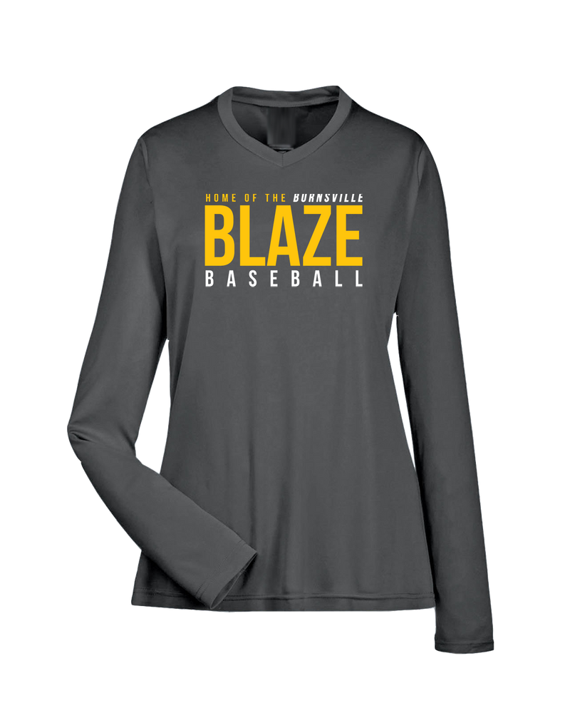 Burnsville HS Baseball Screen - Womens Performance Long Sleeve