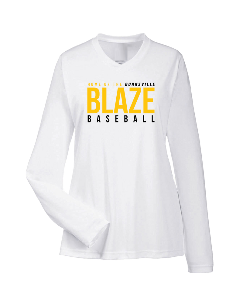 Burnsville HS Baseball Screen - Womens Performance Long Sleeve